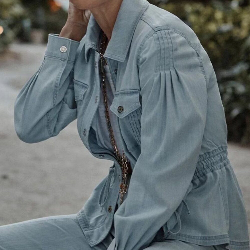 new WHITE HOUSE BLACK MARKET utility denim jacket 0 6 10